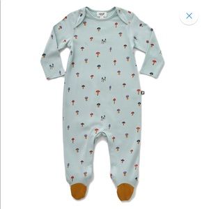 Footie Jumper Sky Grey - Mushroom Onesie